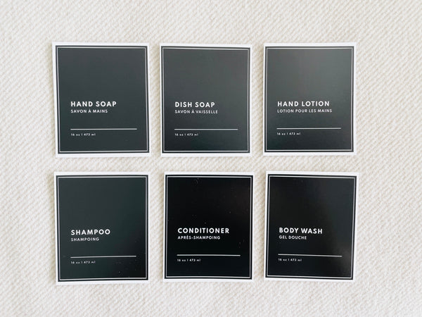 Home Organization Labels - Black