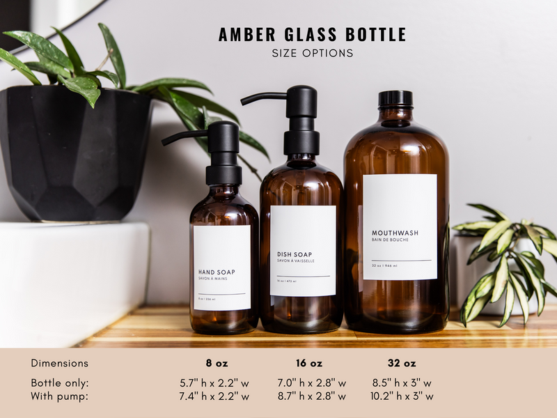 Minimalist Collection - Amber Glass Ivory Hand Wash, Dish Soap or Hand –  Urban Ember