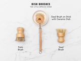 Bamboo Dish Brush + Ceramic Dish