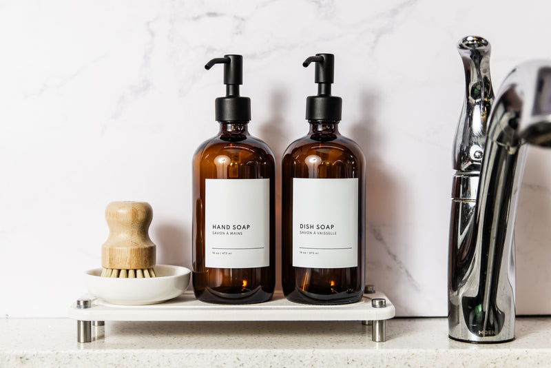 Minimalist Collection - Amber Glass Ivory Hand Wash, Dish Soap or
